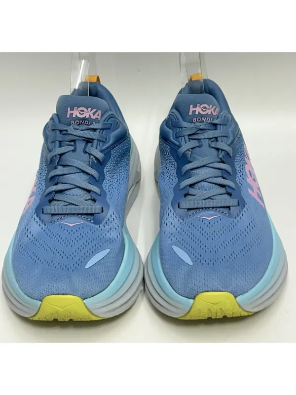 HOKA One One Bondi 8 Women’s SIZE 9 B Shadow Dusk Blue Pink Running Shoes NICE - Image 2