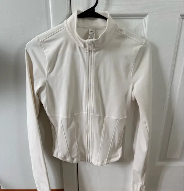 ALO Yoga White Long-Sleeve Corset Zip Front Jacket - Image 7