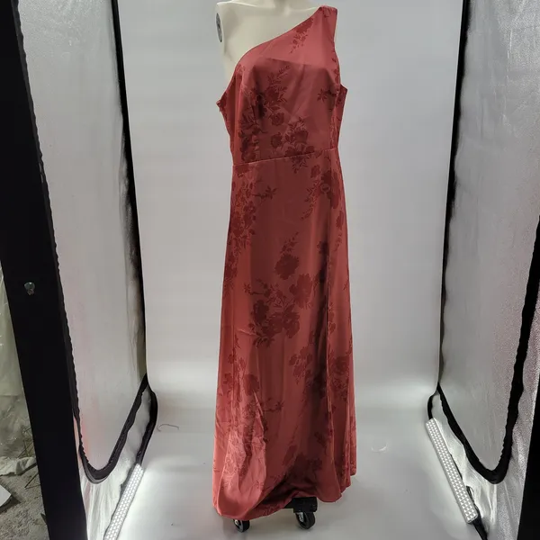 Birdy Grey Kira Dress XL Wild Rose Whimsical Bloom Matte Satin One Shoulder Maxi - Image 7