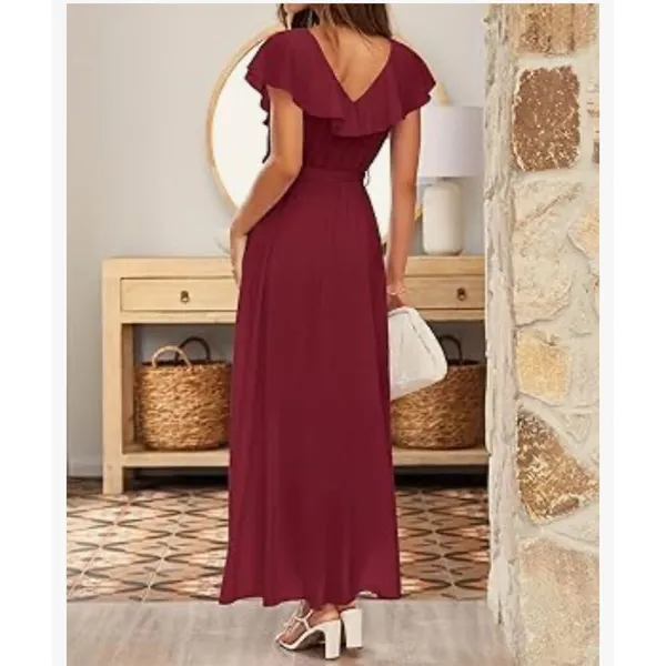 NEW Velvet Ribbed Belted Wrap Dress Maxi Dress S - Image 2