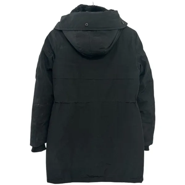 BCBG Black Parka XS Faux Fur Hood Quilted Winter Coat Gorpcore Outdoors Jacket - Image 2