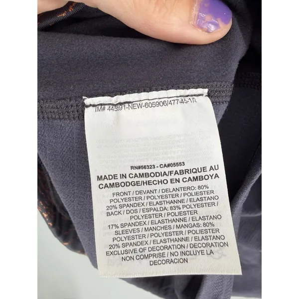 Nike Womens Quarter Zip Pullover Dri-FIT Copper Crackle Print Gray Medium - Image 4