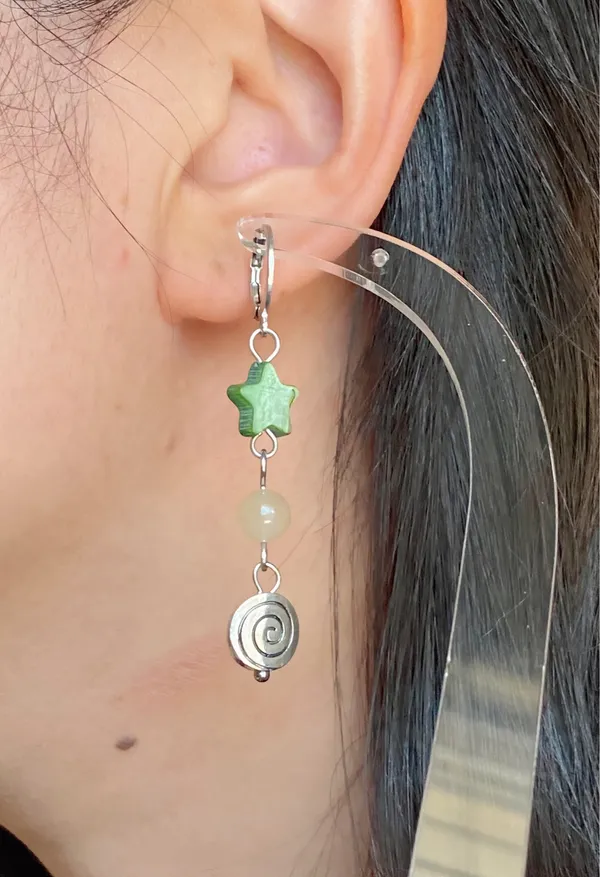 Handmade star & swirl dangle earrings🌀🌠 - Image 7