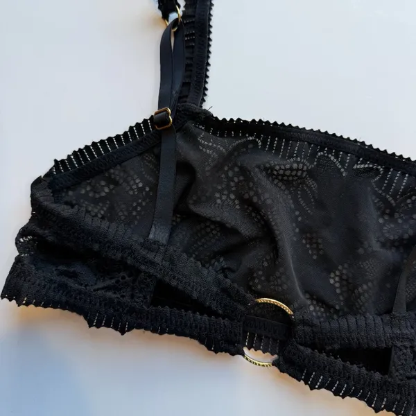 Aerie NWT Lace Mesh Bralette Bra Black Size Small S NEW - Image 8