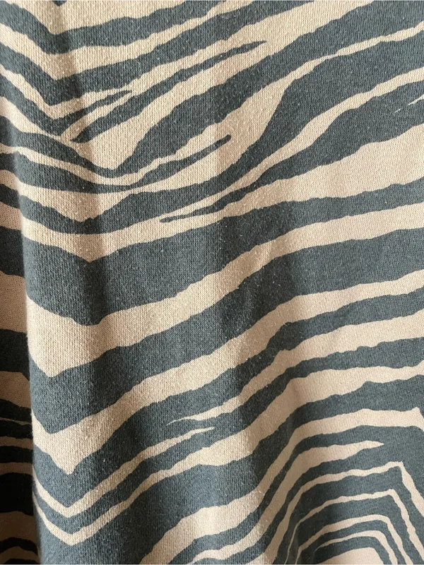 Aerie Good Vibes Crewneck Sweatshirt Tiger Zebra Tan Brown - Image 4