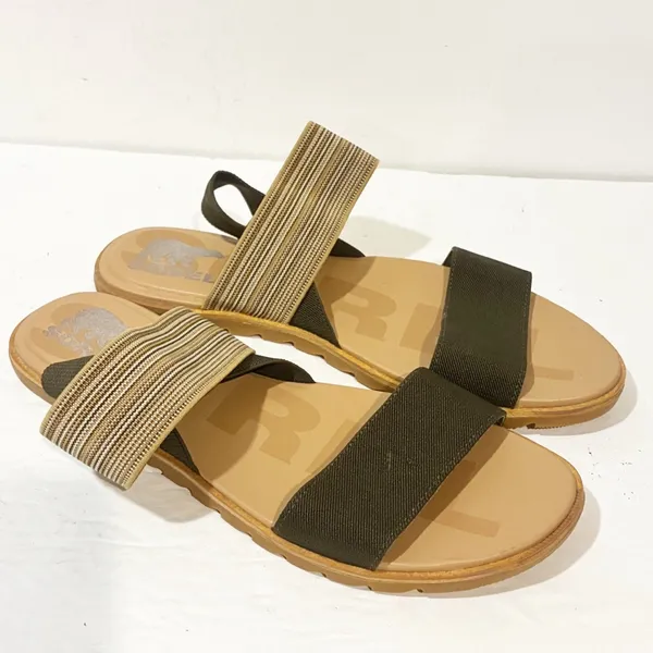 SOREL Size 9 Ella II Colorblock Flat‎ Sandals Slip On Strappy - Image 3