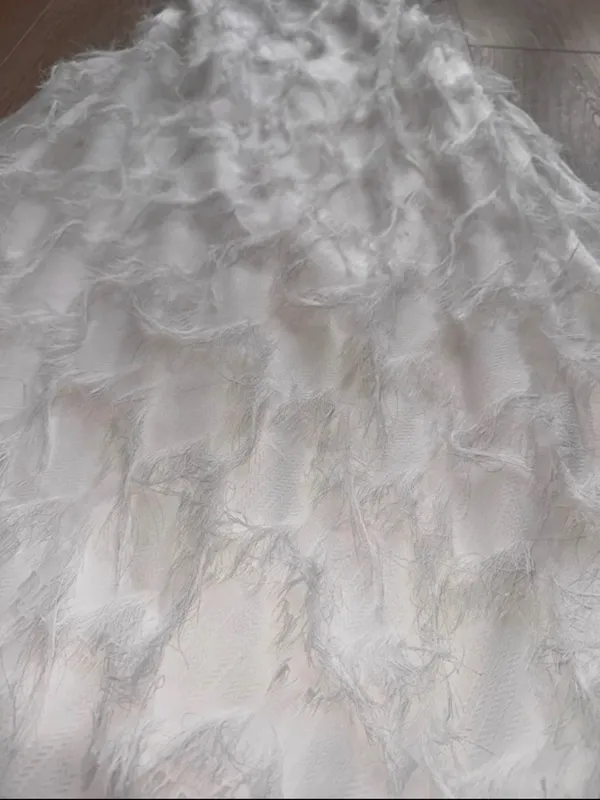 Hello Molly White Feather-Textured Maxi Slip Dress - Image 2