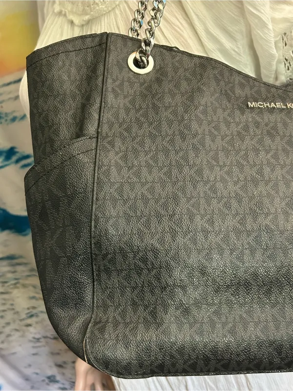 Michael Kors Black Monogram Tote Shoulder Bag - Image 4