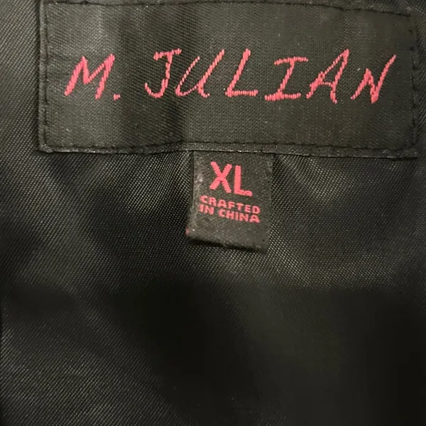 M Julian Black Genuine Leather‎ Blazer Jacket Women's XL Button V - Image 4