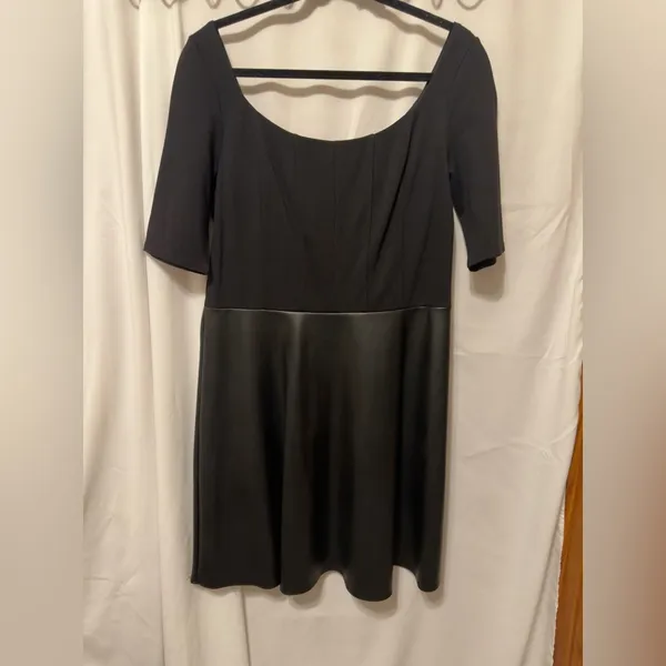 NWT Anthropologie Bailey 44 Parlour Ponte skater faux leather dress size XL - Image 6