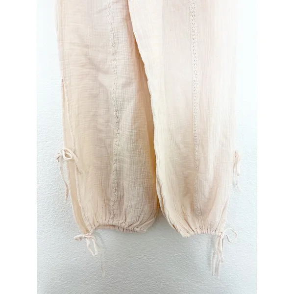 NWT Bohme Avery Crinkle Joggers Oatmeal Size Small Bohemian Balloon Leg Cotton - Image 12