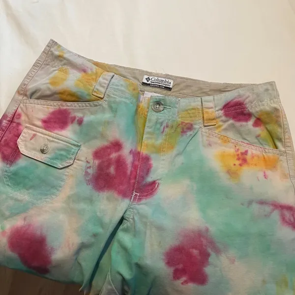 Columbia Sportswear Size 8 Womens Tie Dye Tye Pants‎ Slacks Straight Khaki - Image 7