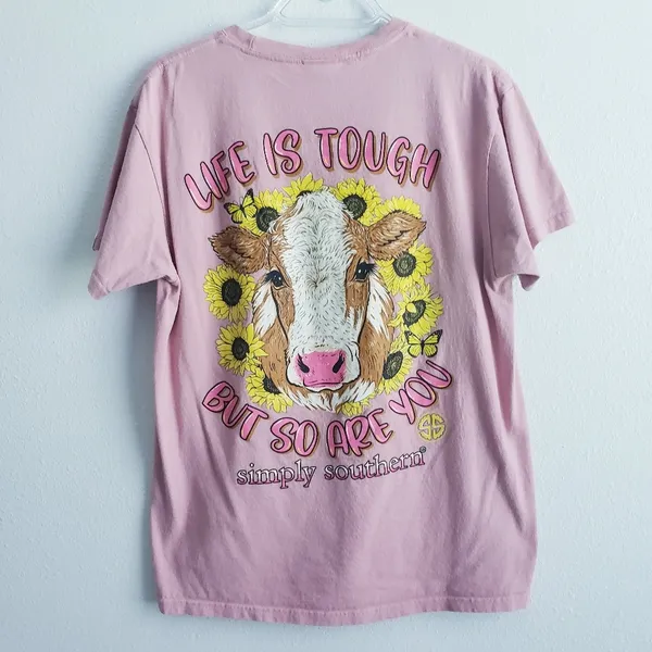 Simply Southern Life is Tough Cow Tee - Image 2