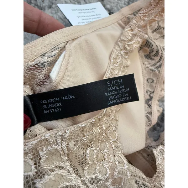 Smart & Sexy Lace Bralette Nude Beige V-Neck Wireless Size S NWT - Image 5