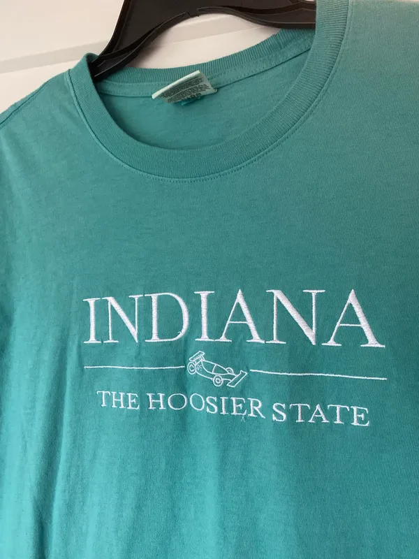 Indiana Embroidered Shirt Blue Size M - Image 3