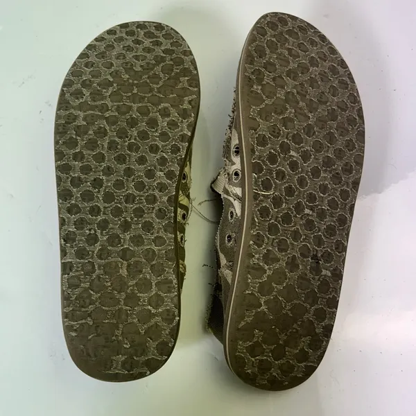 Sanuk Sidewalk‎ Surfer Zebra Print Canvas Slip On Loafers Olive Tan Womens 8 - Image 4