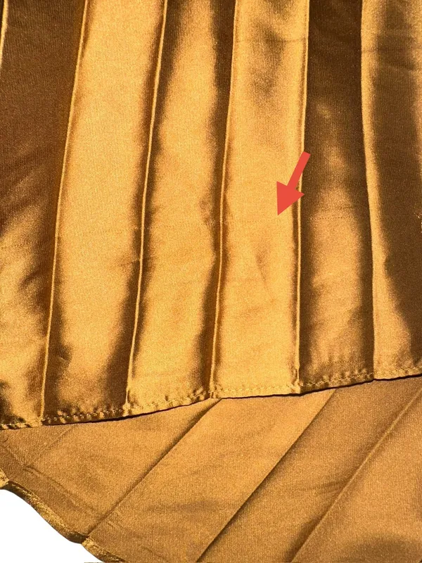 Dress Forum One Shoulder Pleated Asymmetrical Satin Midi Dress SMALL in Copper - Image 10
