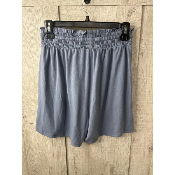 Womens Small Bundle White Cotton Cami and Blue Smocked Paperbag Lounge Shorts - Image 8