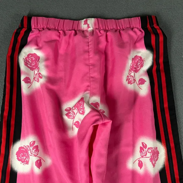 Victorias Secret Satin Pajama Pants Wom‎ XS Pink Rose Stripe Sides Pull On Sleep - Image 8