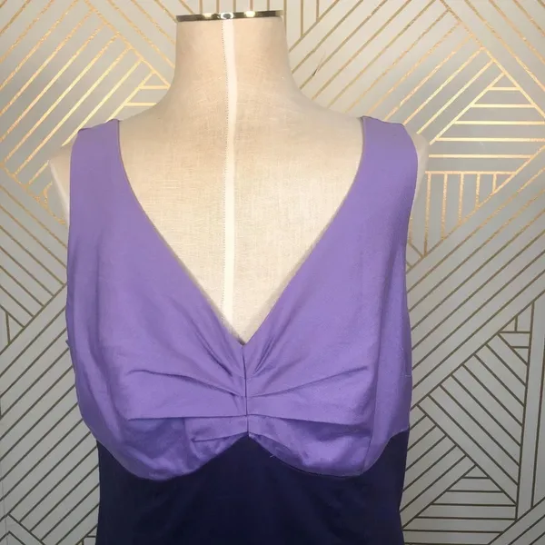Boden Colorblock Purple Empire Sleeveless Dress‎ - Image 2