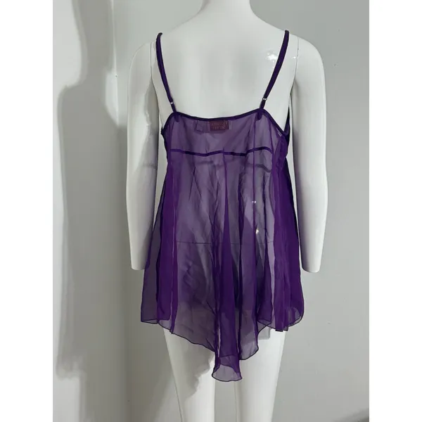 Victoria’s Secret Gold Label Vintage Purple Babydoll Nightie Women’s Size M 90s - Image 2