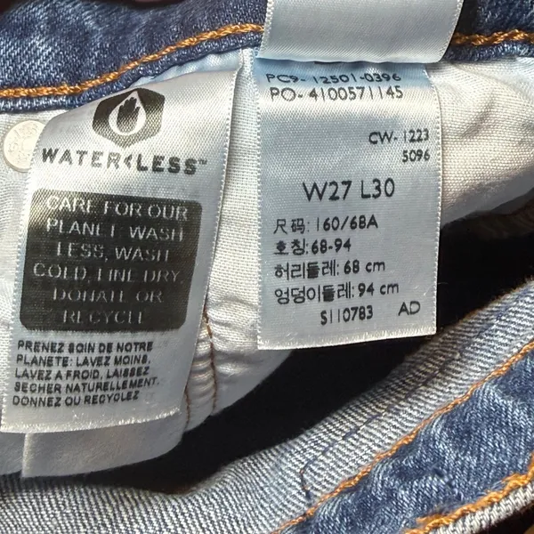Levis 501 Original‎ Fit High Rise Straight Leg Jeans Blue 27x30 12501-0396 - Image 2