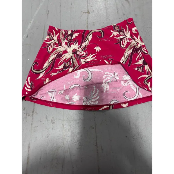 Vintage Jantzen Pink Floral Paisley Swim Skirt Mini Skirt Made in USA Medium - Image 3
