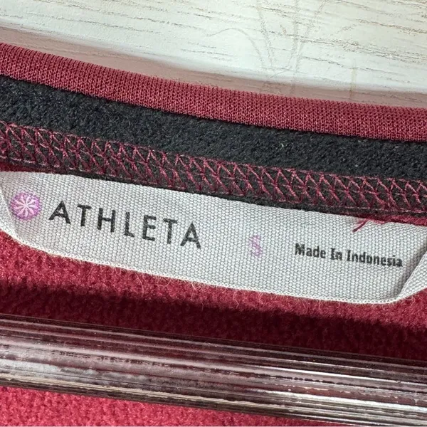 Athleta Sleeveless Tunic Fleece‎ Lined Scuba Knit Dress Maroon Small - Image 10