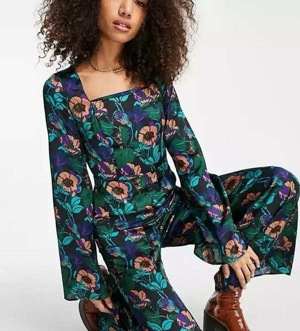 Topshop 70s print jumpsuit nwot size 12 - Image 2