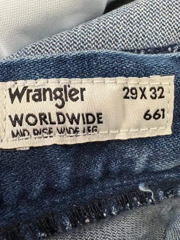 WRANGLER Worldwide Mid Rise Wide Leg Jeans Size 29 - Image 9