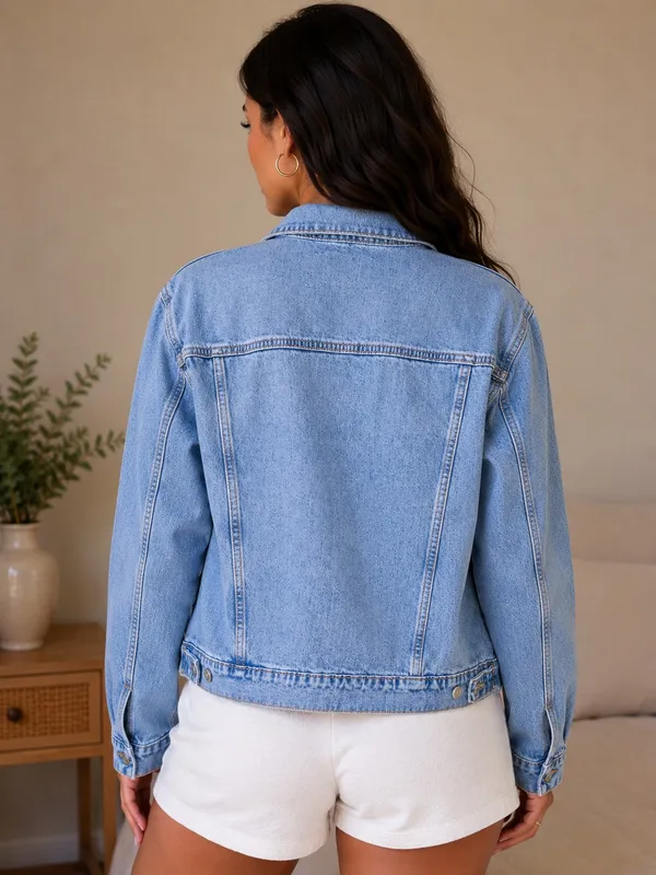 Old Navy Light Wash Denim Trucker Jacket | Size XL - Image 2