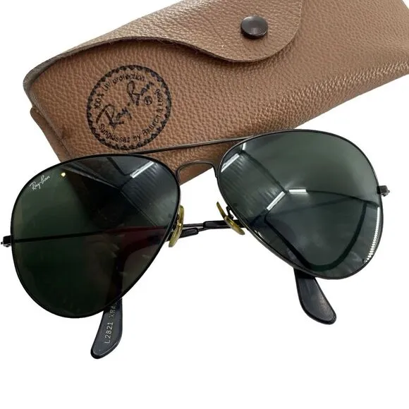 Vintage Ray Bans Classic Aviator‎ Sunglasses L2821 Black - Image 7