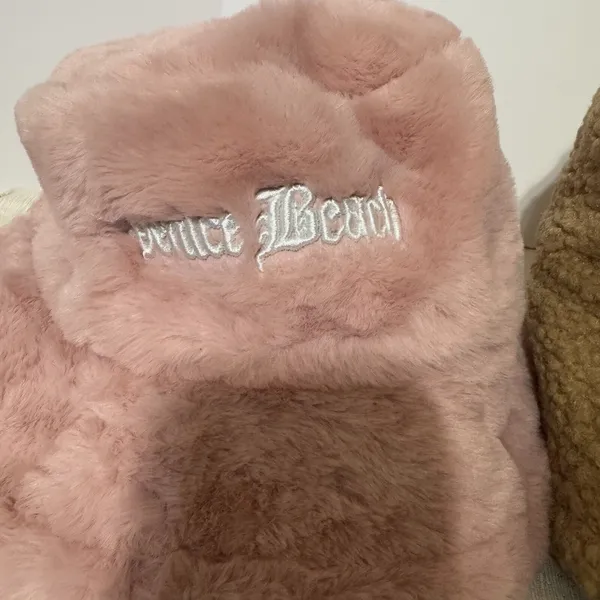 Bucket‎ Hat Lot womens pink furry Venice Beach & Tan reversible sherpa/leather - Image 3