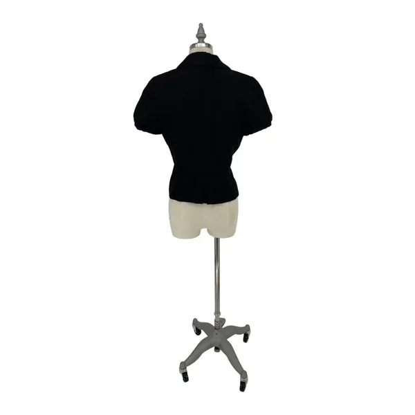 LOFT Puff‎ Sleeve Short Sleeve Blazer Business Women Black Size 4 $89 - Image 3