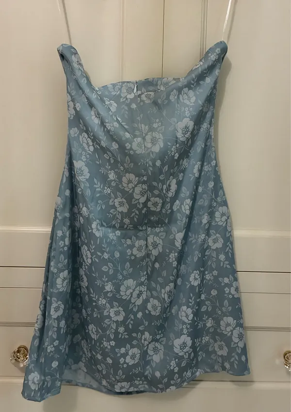 Princess Polly Mini Dress Floral White Blue - Image 4