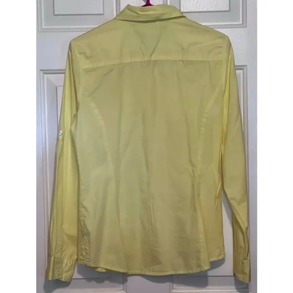 Tommy Hilfiger Women's Vintage Long Sleeve‎ Button Front Yellow Blouse Size M - Image 2