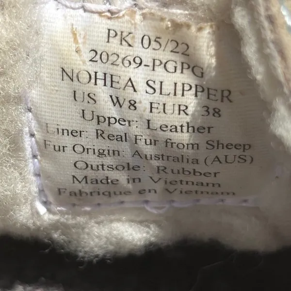Olukai Nohea‎ Slipper Womens 8 Pale Grey/cream Leather Shearling Lined Loafer - Image 6