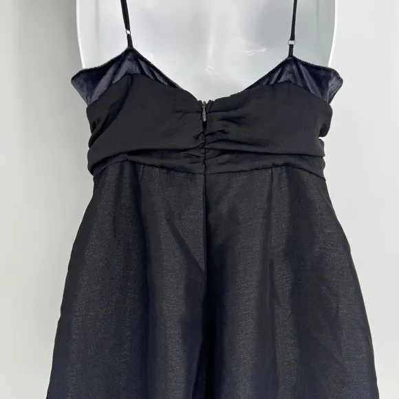 Free People Skylie‎ Saylor Romper Size 4 Black Velvet V Neck Sleeveless Playsuit - Image 7