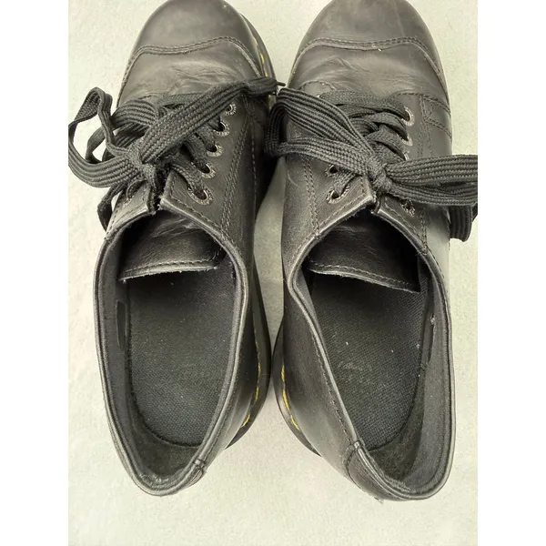 Dr. Martens Black Leather Platform Oxfords Chunky Lug Sole Lace Up Shoes Grunge - Image 10