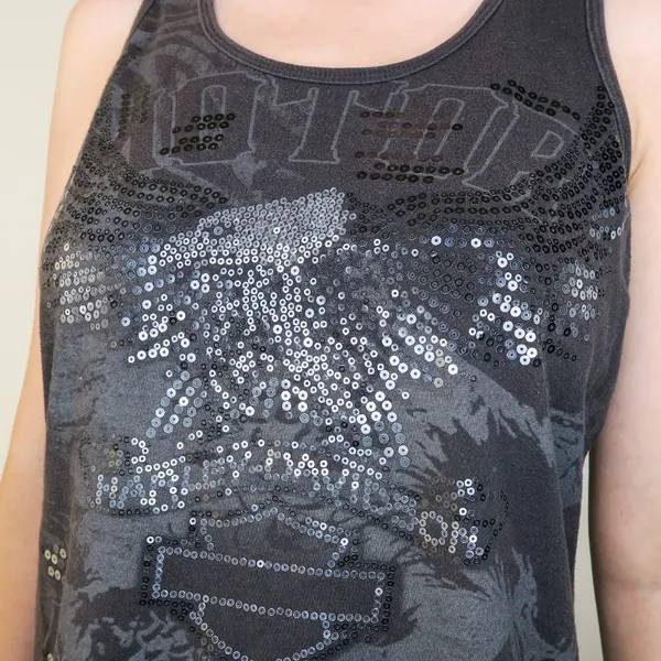 Y2K 2013 Harley Davidson Black Sequin Tank Top Size XL - Image 5