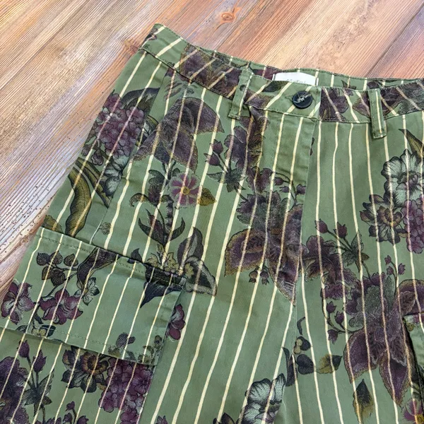 Motel High-Waisted Boho Floral Cargo Pants Stripe - Image 2