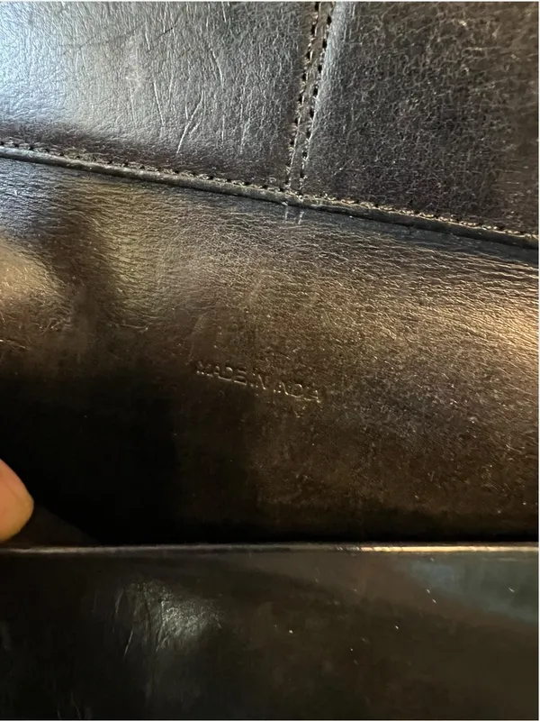 Vintage Coach Madison Black Leather Slim Envelope Trifold Wallet Made in Italy - Image 2