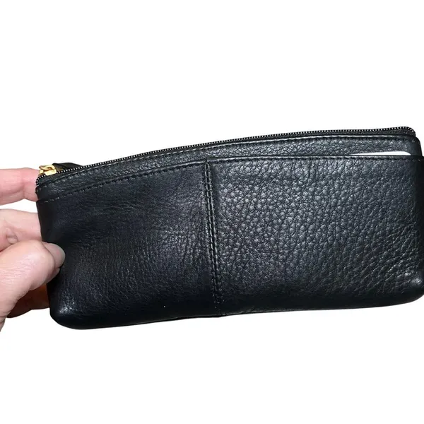 Calvin Mitchell Women Card‎ Case Wallet Black Leather Minimal Sleek Compact - Image 6