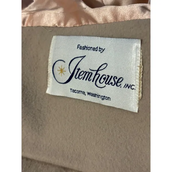 Vintage Item House Tacoma Washington Beige Wool Car Coat ILGWU Union Tag 60s 70s - Image 8