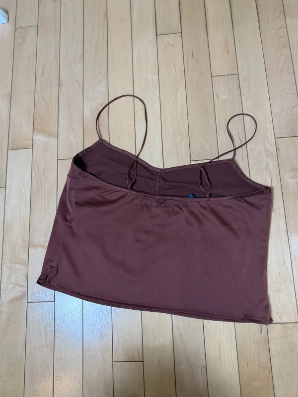 Abercrombie & Fitch Brown Silky Satiny Cropped Camisole Top New Size Small - Image 4