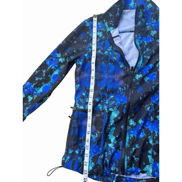 Fabletics Ninety Six Windbreaker Blue Lava Jacket Athletic Zip Blue Back XS - Image 6