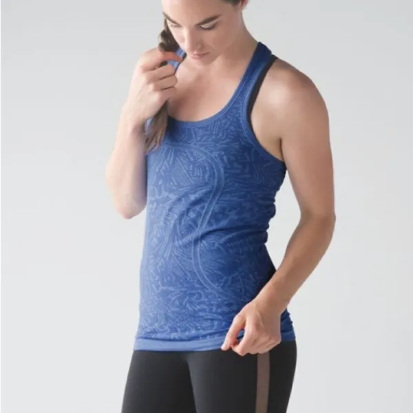 Lululemon Swiftly Tech Racerback Heathered Harbor Blue - Image 3