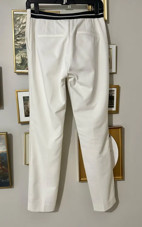 ZARA white ankle straight pencil pants - Image 3
