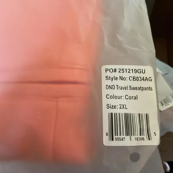 NWT COMFRT DND TRAVEL Coral sweatpants Size XXL Orange - Image 2