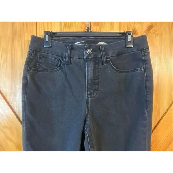 Seven7 Jeans Womens 8 Black Distressed Tummyless High Rise Skinny Stretch (5849) - Image 3